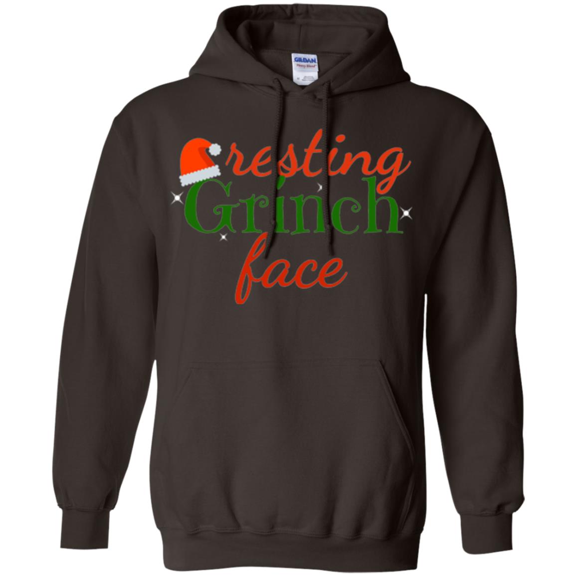 Funny Christmas T-shirt Resting Grinch Face Dark Chocolate