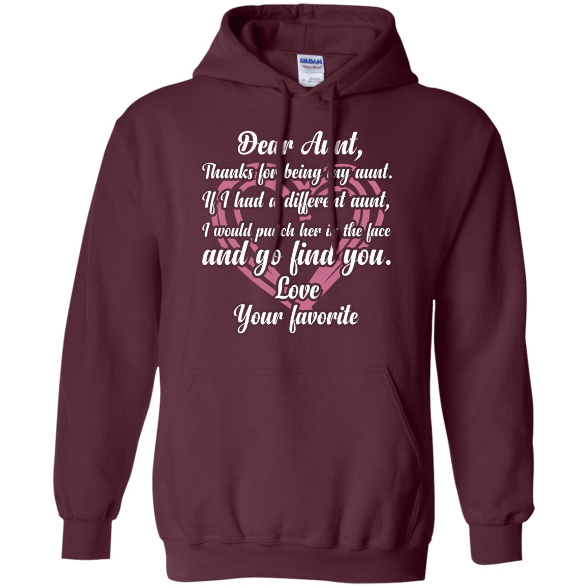 Dear Aunt Thank For Being My Aunt Family T-shirt Maroon