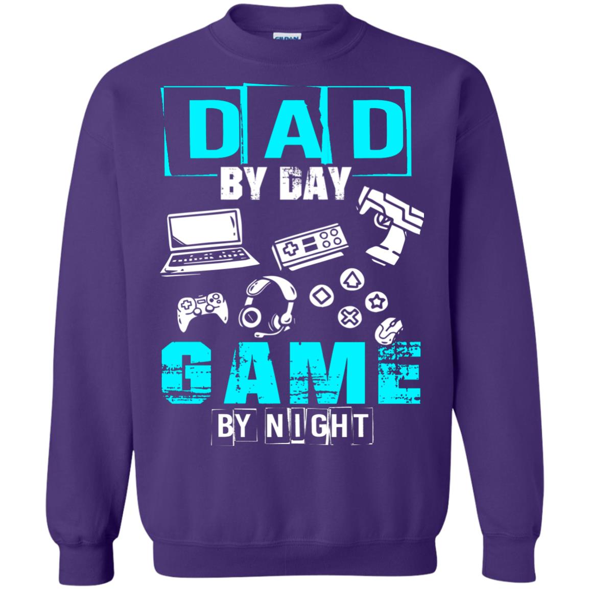 Dad By Day Gamer By Night Gamer T-shirt Purple