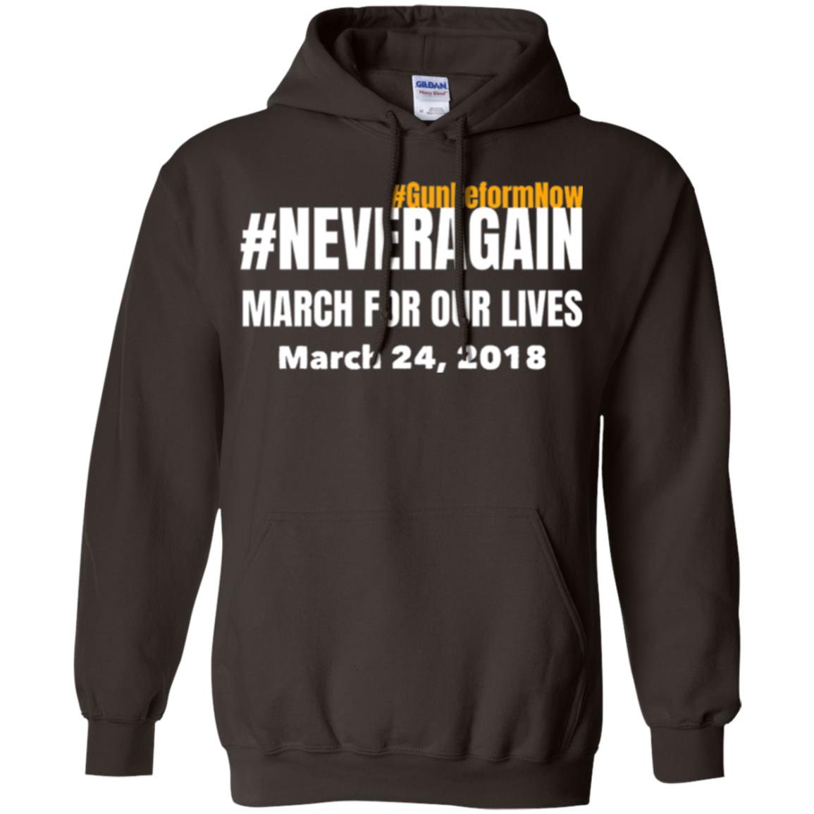 March For Our Lives Never Again Anti Gun T-shirt Dark Chocolate