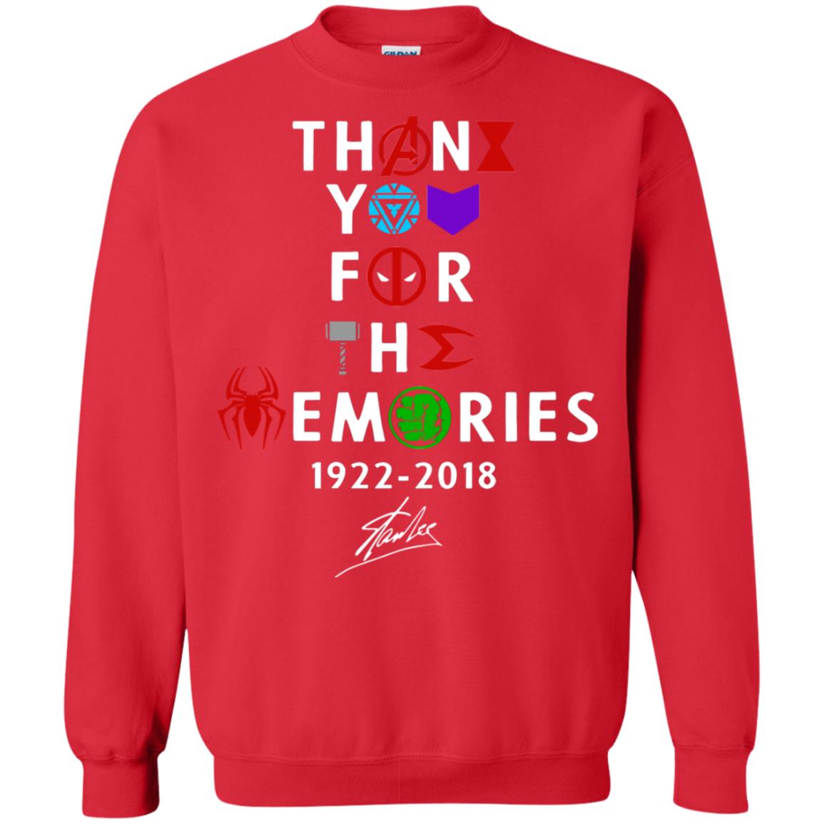 Thank You For The Memories Stan Lee Movie Hero Fan Shirt Red