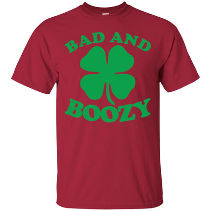 Bad And Boozy Saint Patricks Day T-shirt Cardinal