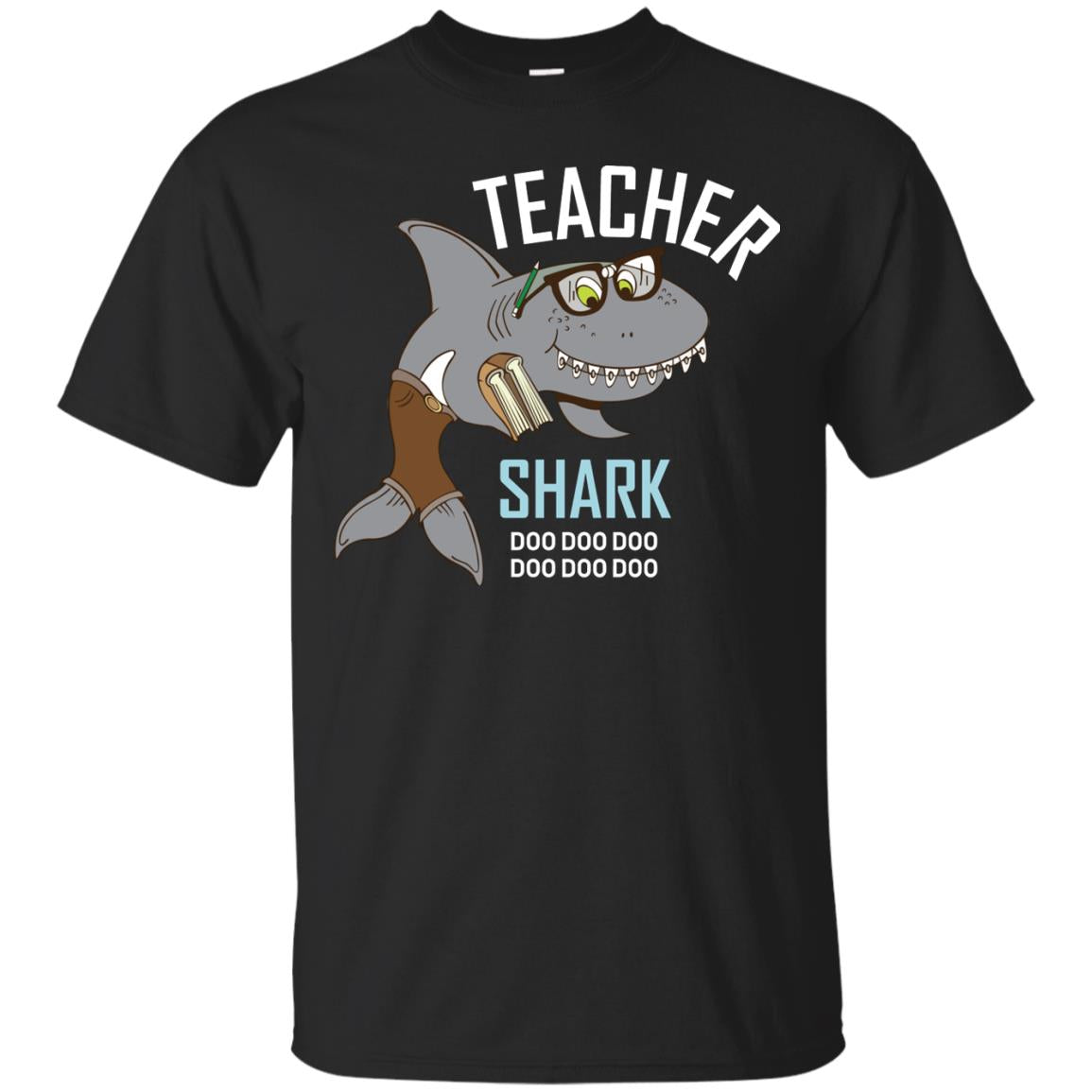 Teacher Shark Doo Doo Doo Family Shark Shirt Black