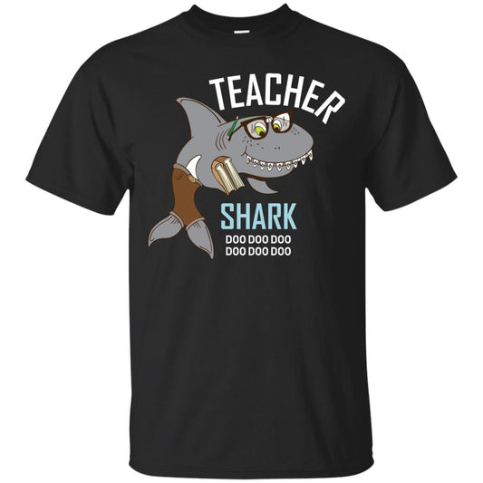 Teacher Shark Doo Doo Doo Family Shark Shirt Black