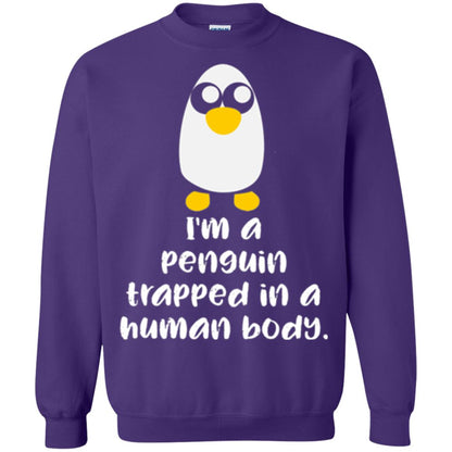 Penguin Lovers T-shirt I_m A Penguin Trapped In A Human Body Purple
