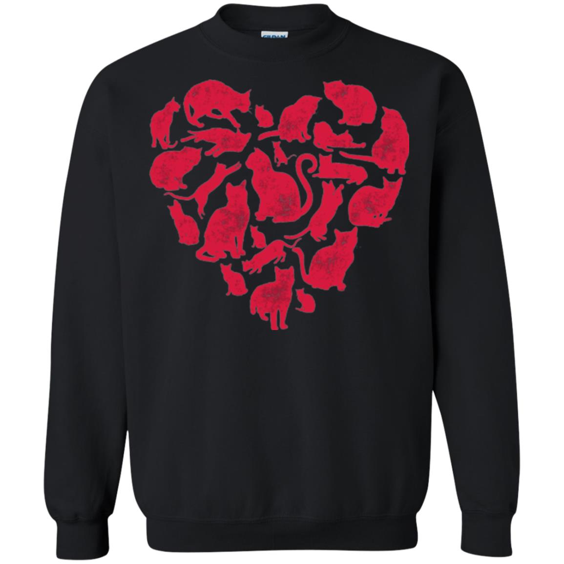 Valentines Day Cat T-shirt Black