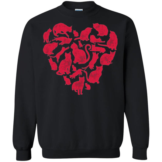 Valentines Day Cat T-shirt Black