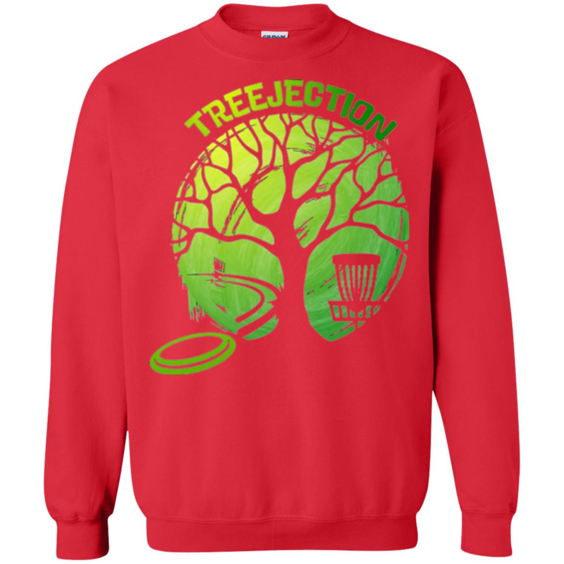 Funny Disc Golf T-shirt Treejection Red