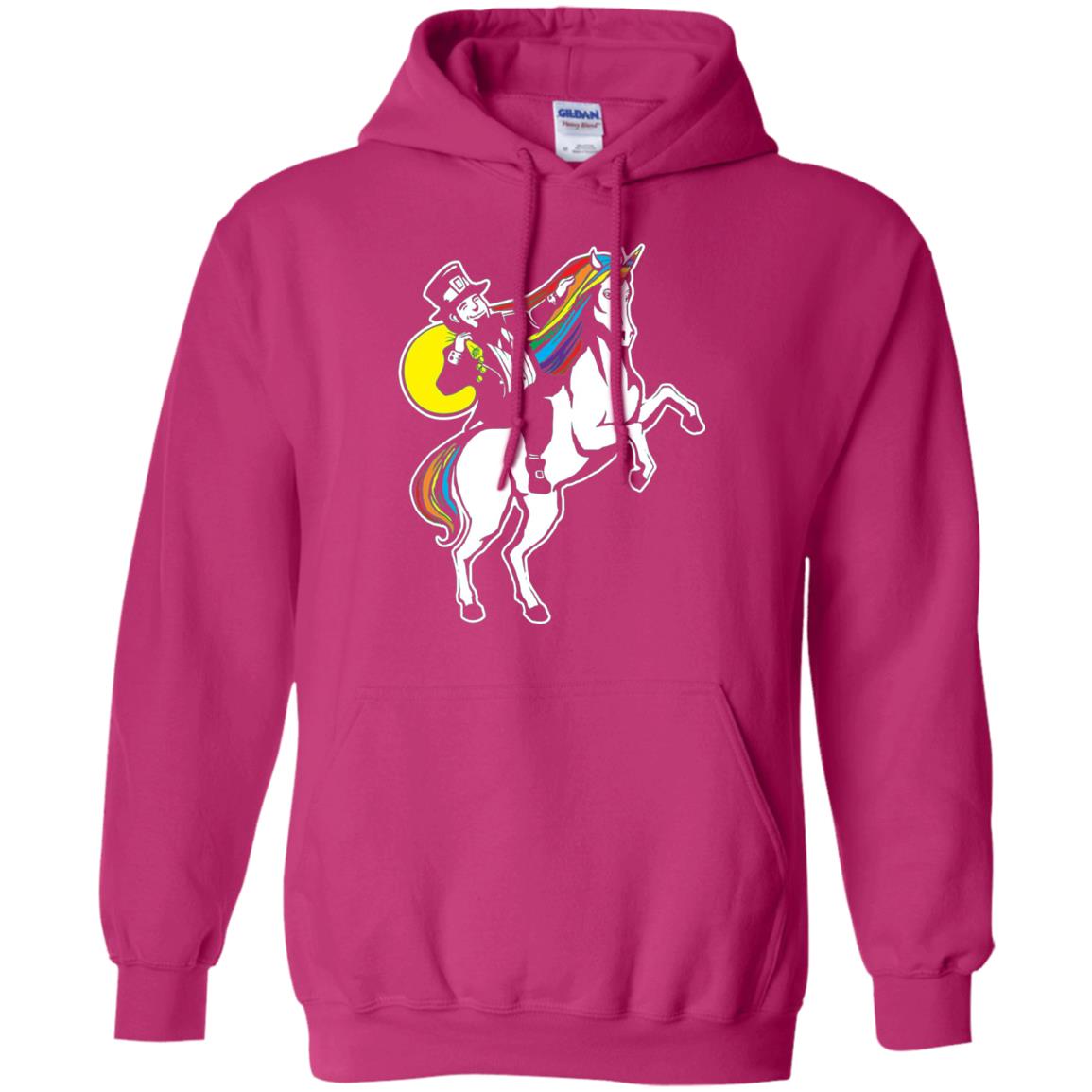Lepricorn Leprechaun Riding Unicorn St Patrick_s Day T-shirt Heliconia
