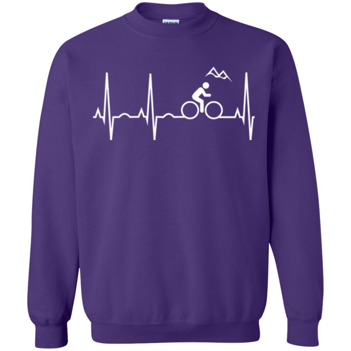 Mountain Bike Heartbeat Mountain Biking T-shirt Purple