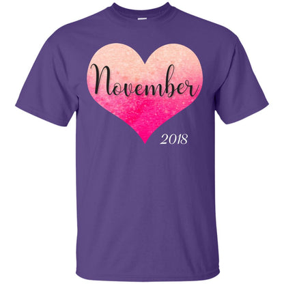 Pregnancy Reveal Announcement Party November 2018 Shirt Purple