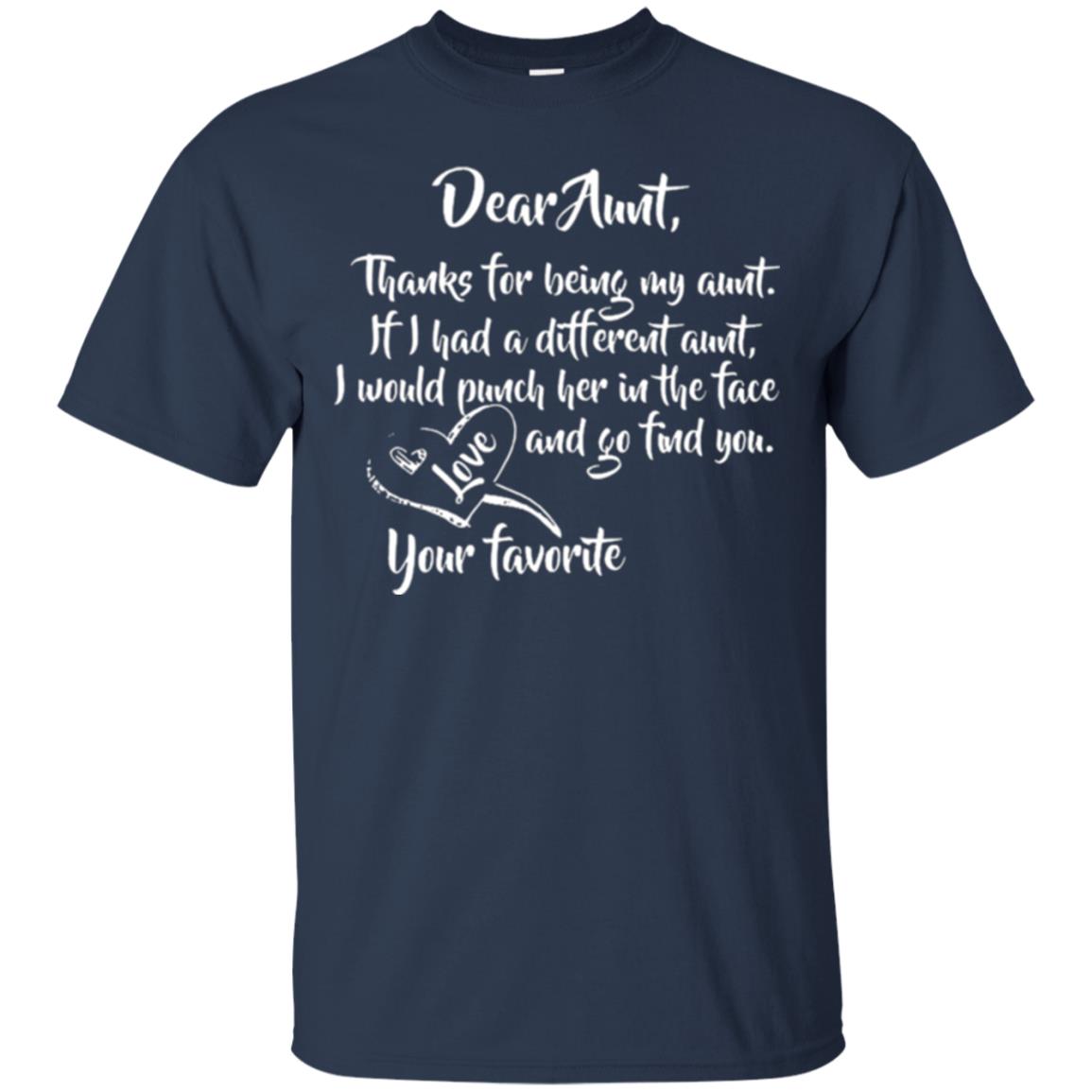 Family T-shirt Dear Aunt Thanks For Being My Aunt Navy