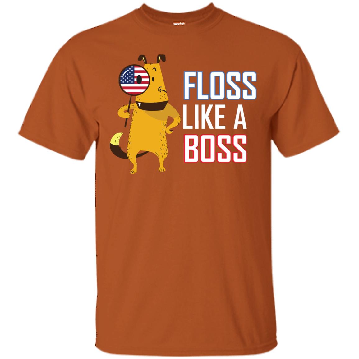 Floss Like A Boss Dog Shirt Texas Orange