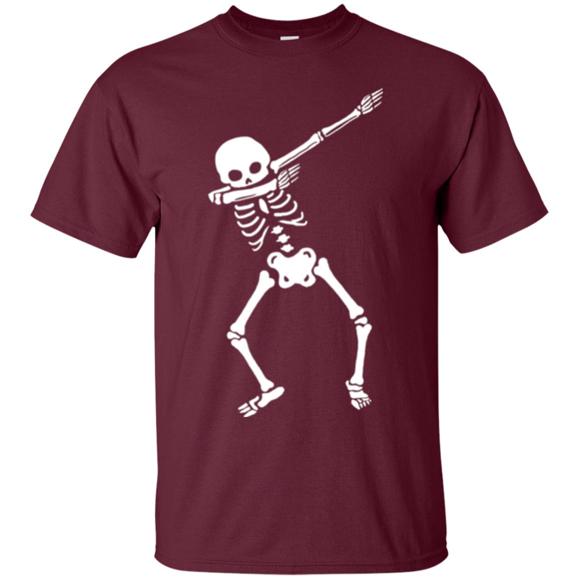 Dabbing Skeleton T Shirt Maroon