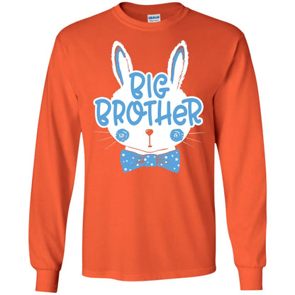 Easter Bunny Big Brother Blue Easter T-shirt Orange