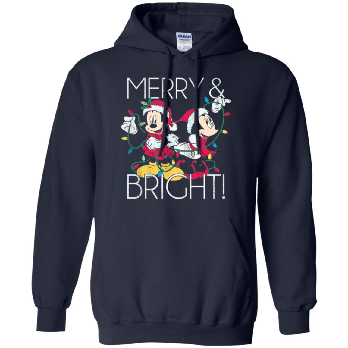 Disney Mickey Mouse T-shirt Merry And Bright Christmas Navy