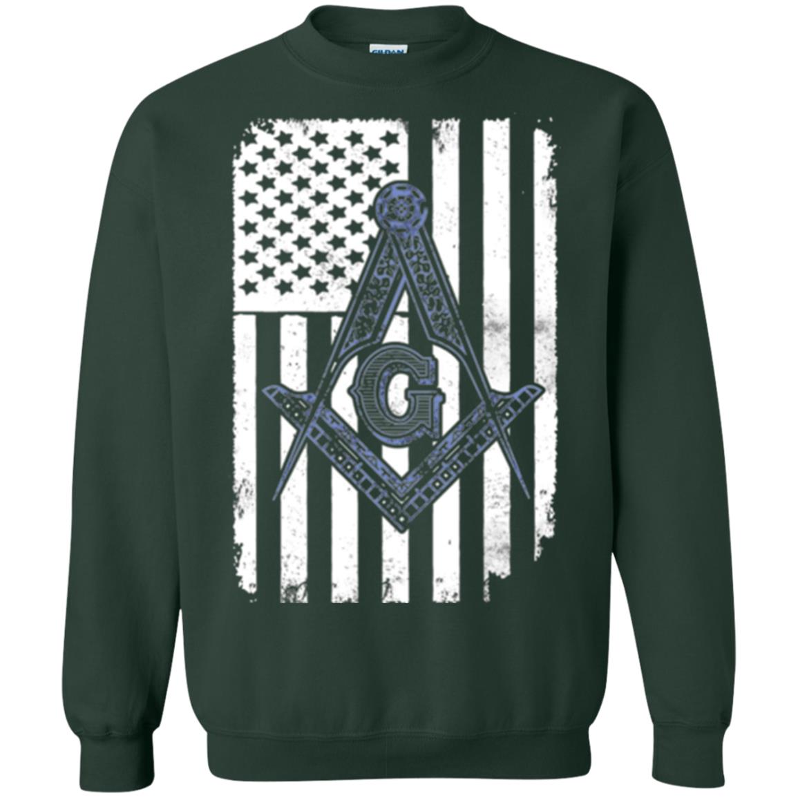 Freemason Usa Flag Logo Freemasonry America T-shirt Forest Green