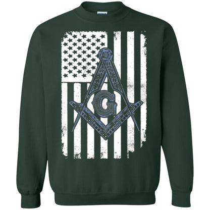 Freemason Usa Flag Logo Freemasonry America T-shirt Forest Green