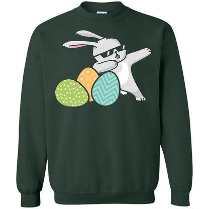 Easter Bunny Dabbing Gift Shirt For Dabbing Lover Forest Green