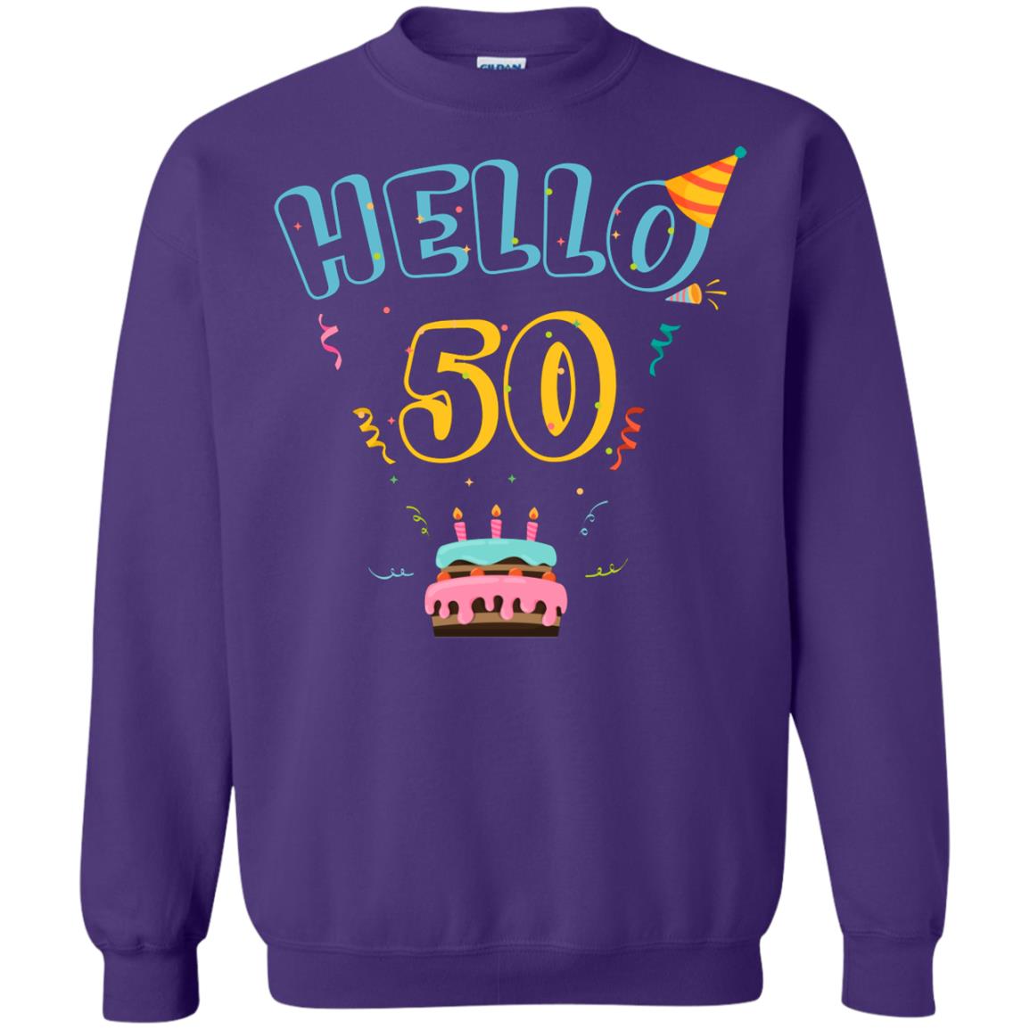 Hello 50 Fifty 50th 1968s Birthday Gift Shirt Purple