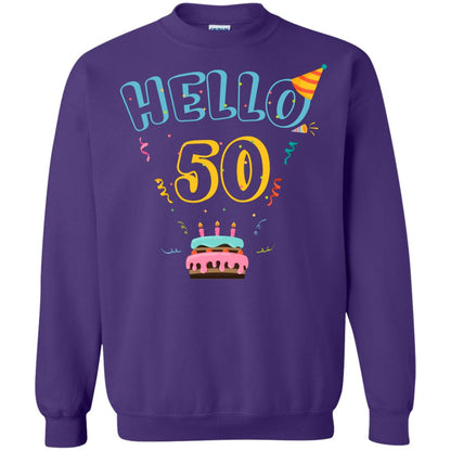 Hello 50 Fifty 50th 1968s Birthday Gift Shirt Purple