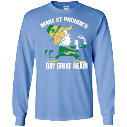 Trump Make St Patricks Day Great Again Funny Trump T-shirt Carolina Blue