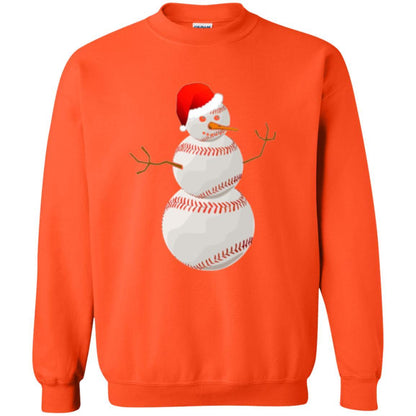 Christmas Baseball T-shirt Baseball Snowman Orange
