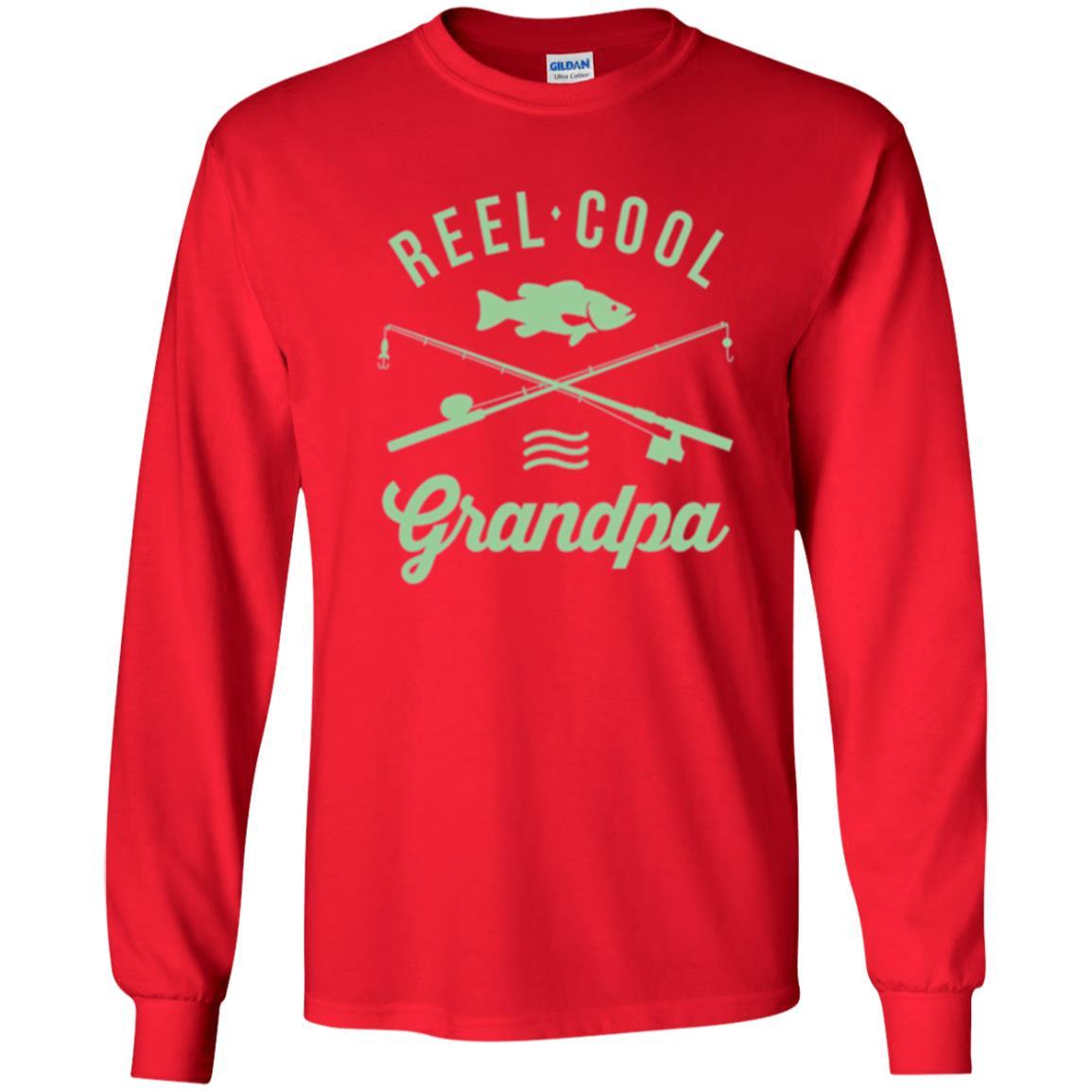 Fisherman T-shirt Retired Grandpa Reel Cool Red