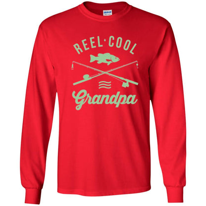 Fisherman T-shirt Retired Grandpa Reel Cool Red