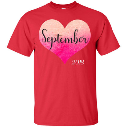 Pregnancy Reveal Announcement Party September 2018 Shirt Red