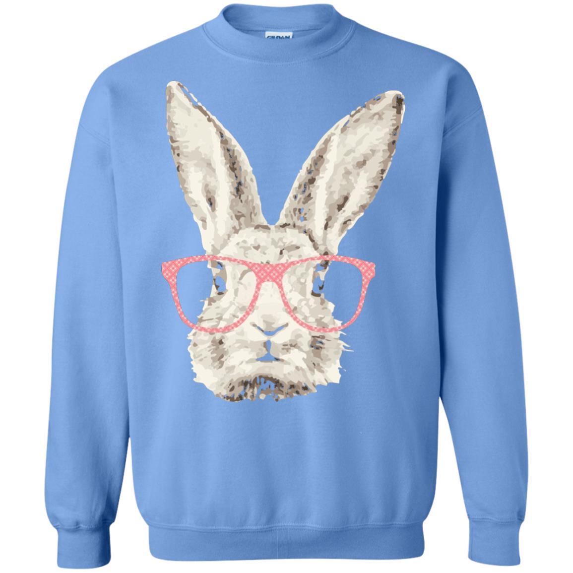 Easter Bunny Rabbit Pink Glasses Funny Hipster Shirt Carolina Blue