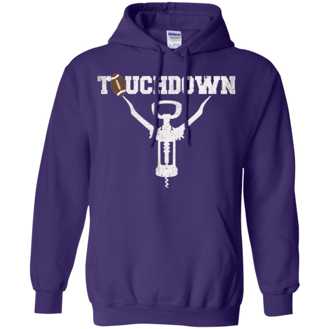 Football T-shirt Touchdown Funny Football Wine Lovers Purple