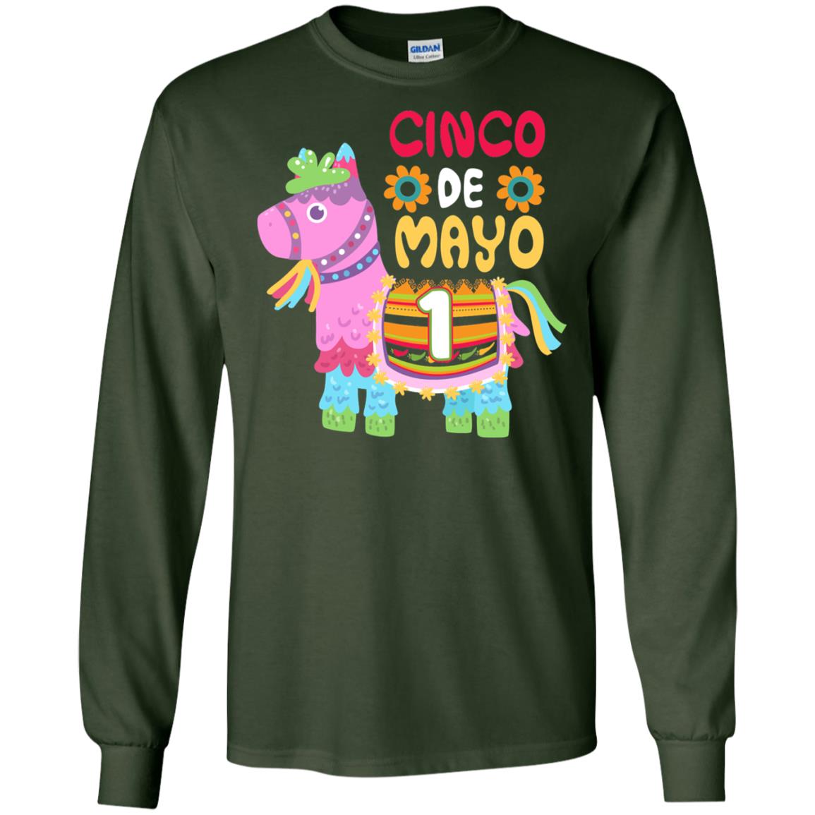 Cinco De Mayo Pinata Jockeys Horse Race 1st Birthday T-shirt Forest Green