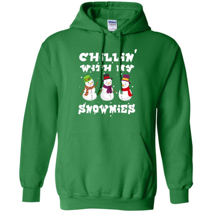 Chillin' With My Snowmie Snowman X-mas Gift Shirt For Mens Womens Kids Irish Green