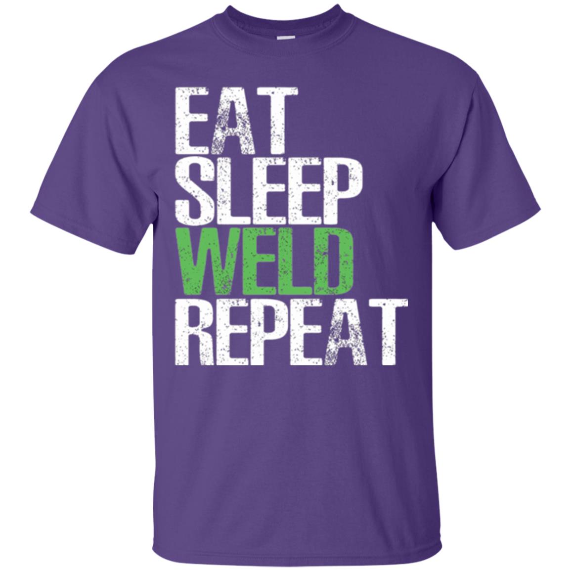Welding T-shirt Eat Sleep Weld Repeat Purple