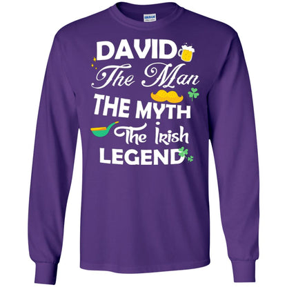 Saint David's Day T-shirt David The Man The Myth The Irish Legend Purple