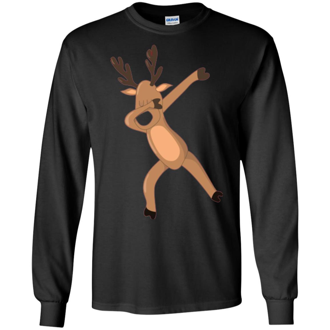 Christmas T-shirt Dabbing Reindeer Black