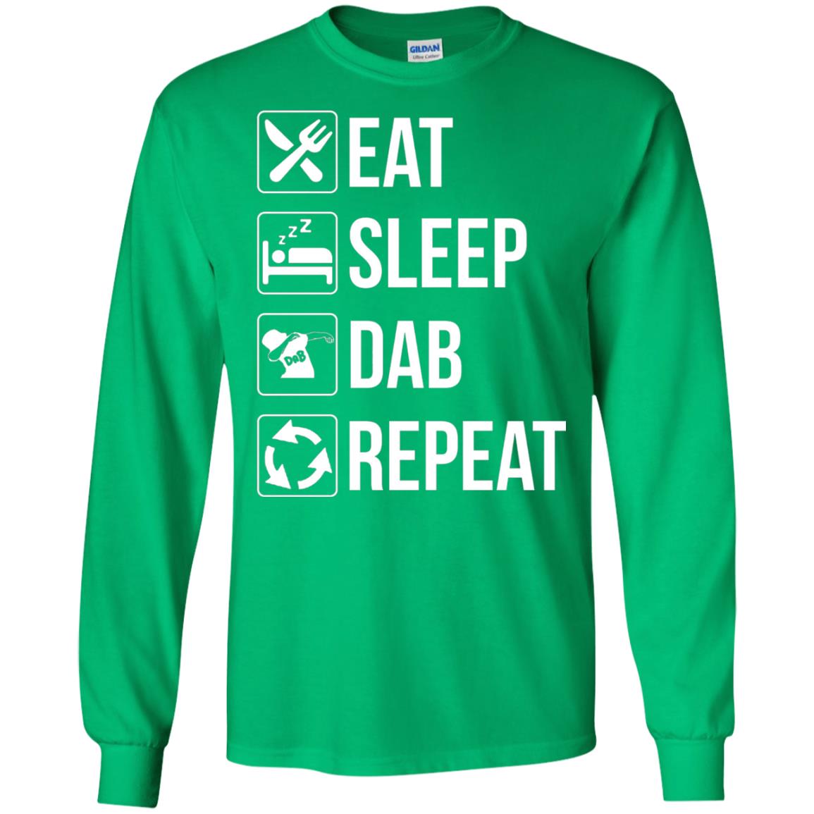 Funny Eat Sleep Dab Repeat T-shirt Irish Green