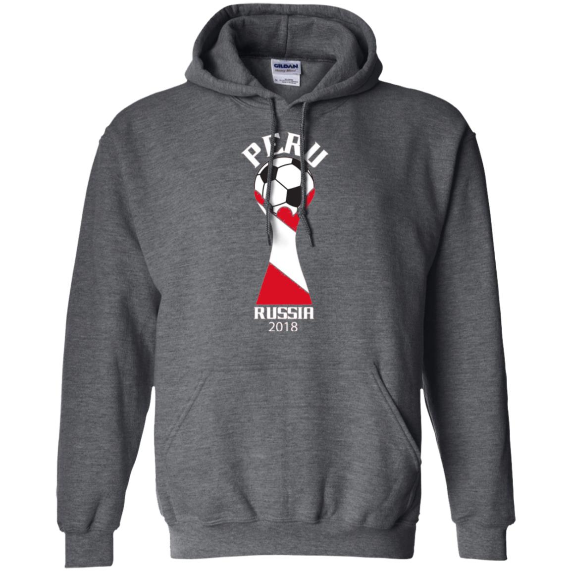 Football Lovers T-shirt Peru Russia 2108 Dark Heather