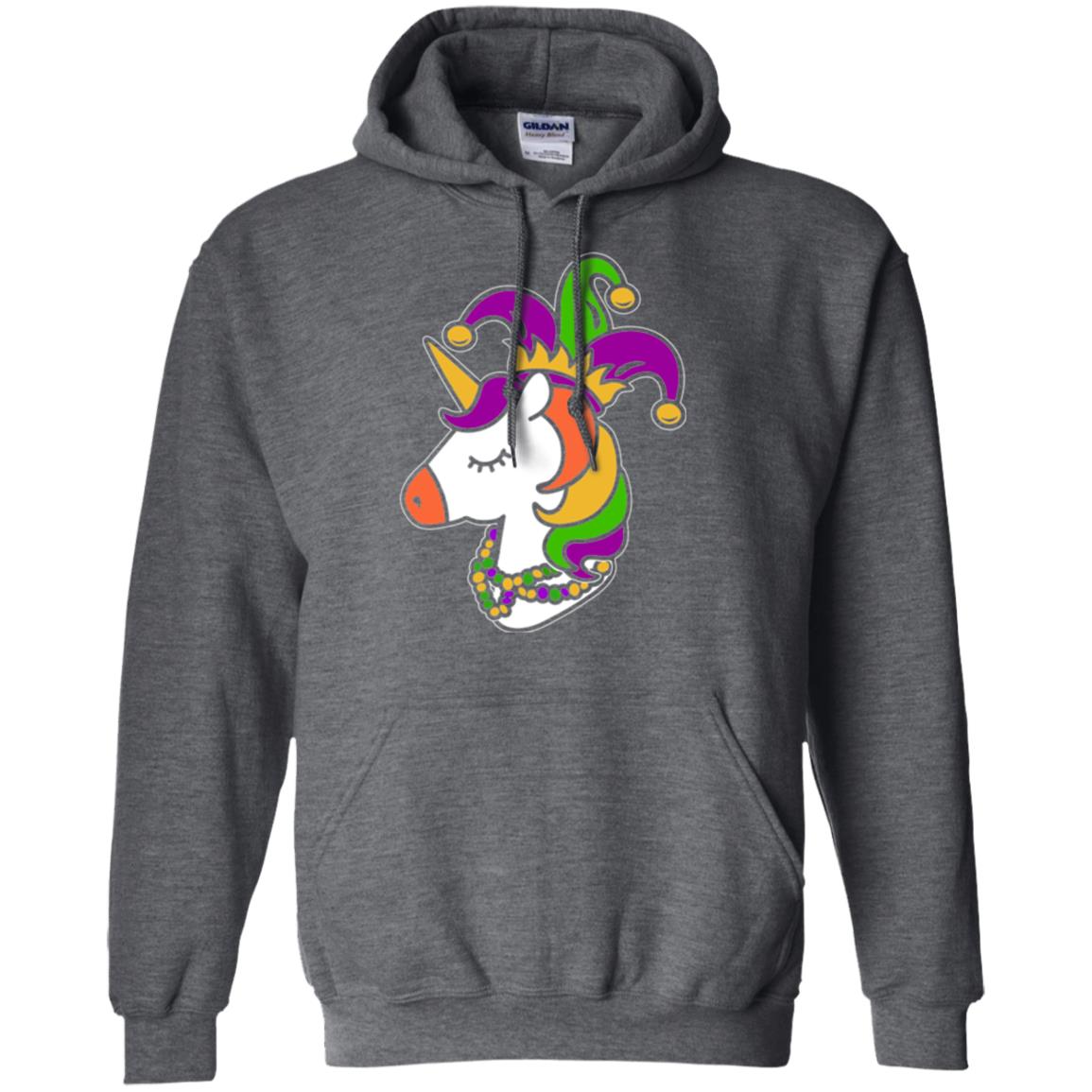 Mardi Gras Unicorn T-shirt Dark Heather
