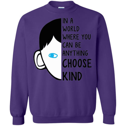 Anti Bullying T-shirt In A World Where You Can Be Anything Choose Kind Purple