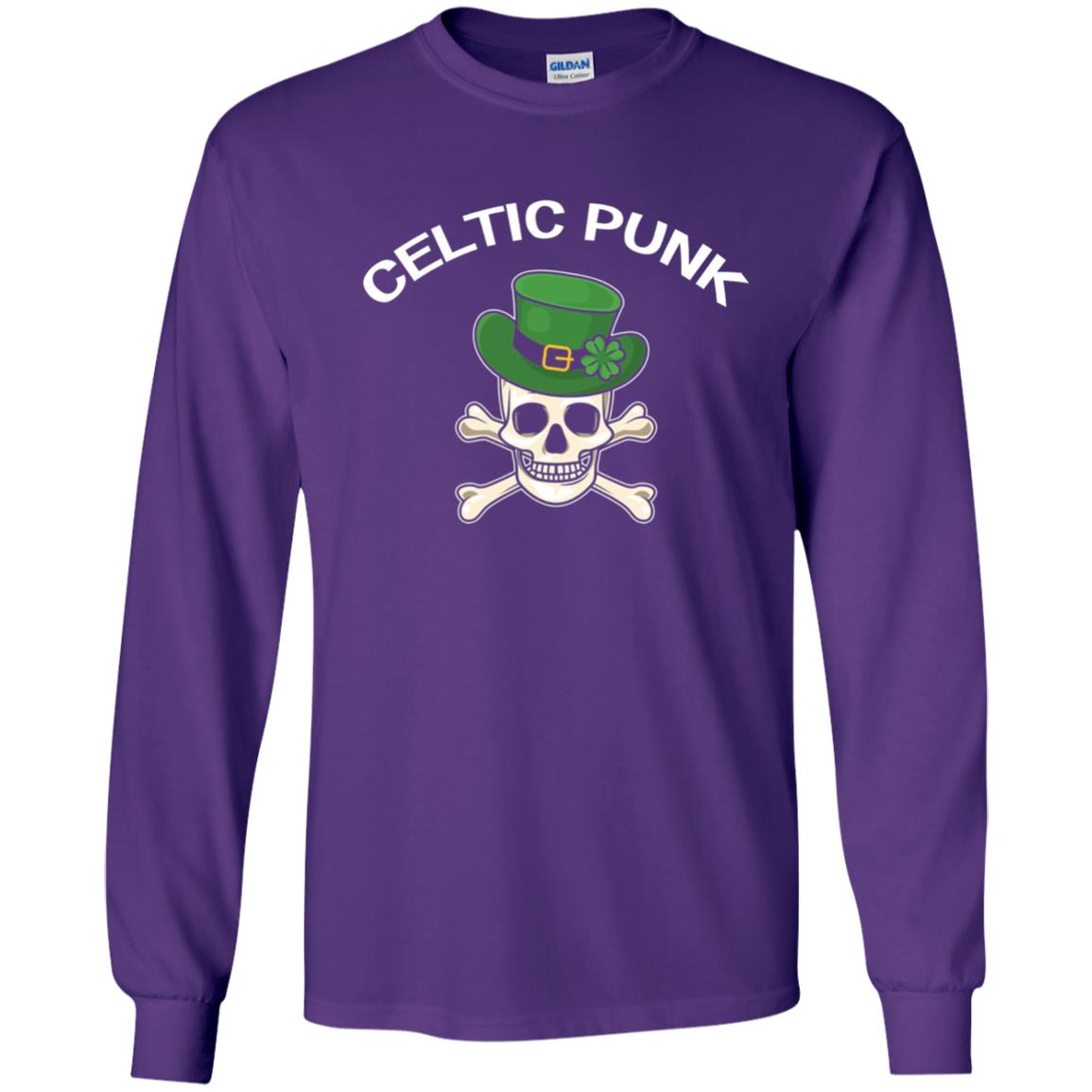 Celtic Punk Rock Irish St. Patrick_s Day T-shirt Purple