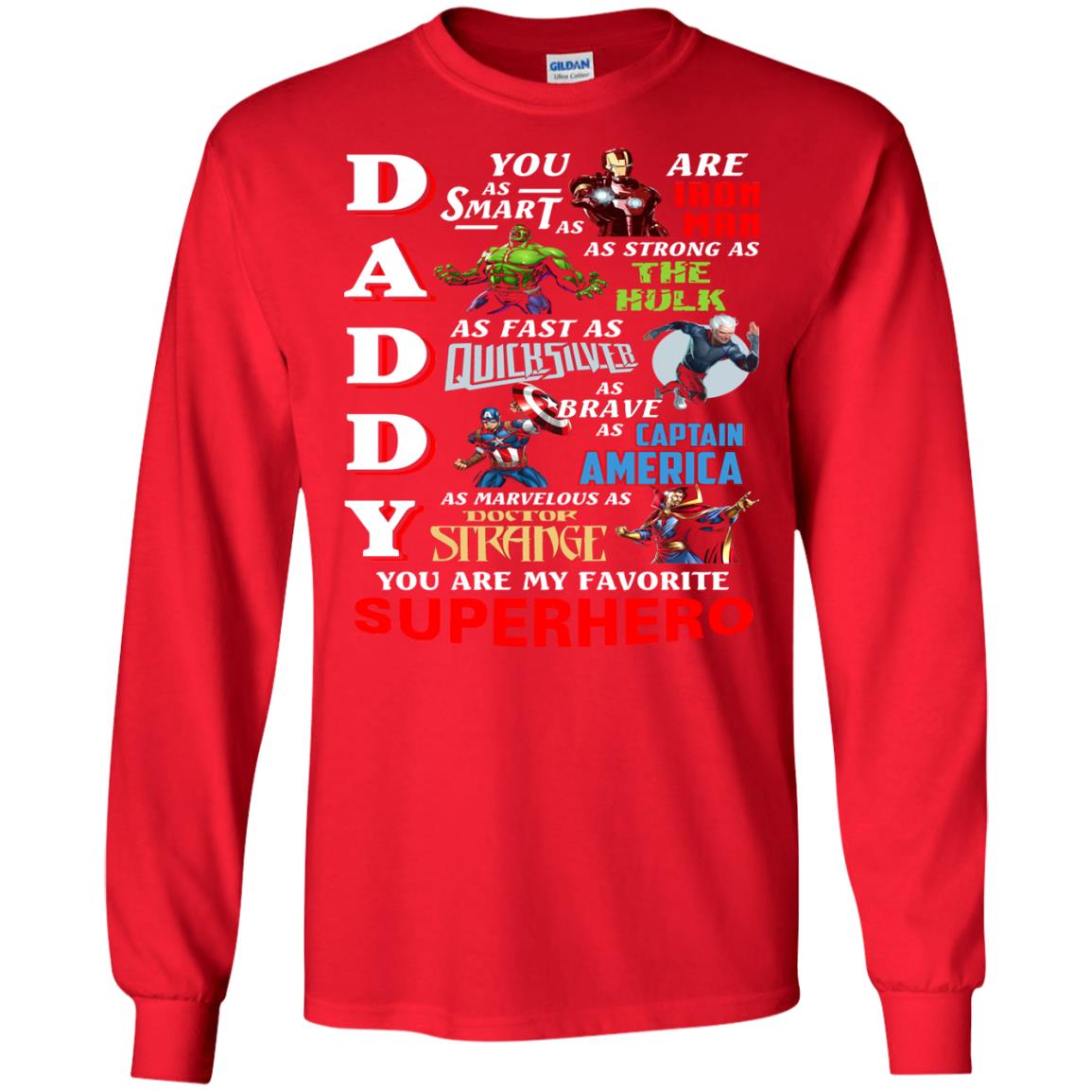 Daddy You Are My Favorite Superhero Movie Fan T-shirt Red