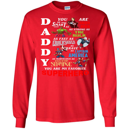 Daddy You Are My Favorite Superhero Movie Fan T-shirt Red