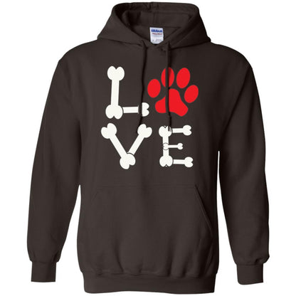 Dog Lover T-shirt Love My Dog Red Pawprint Dark Chocolate