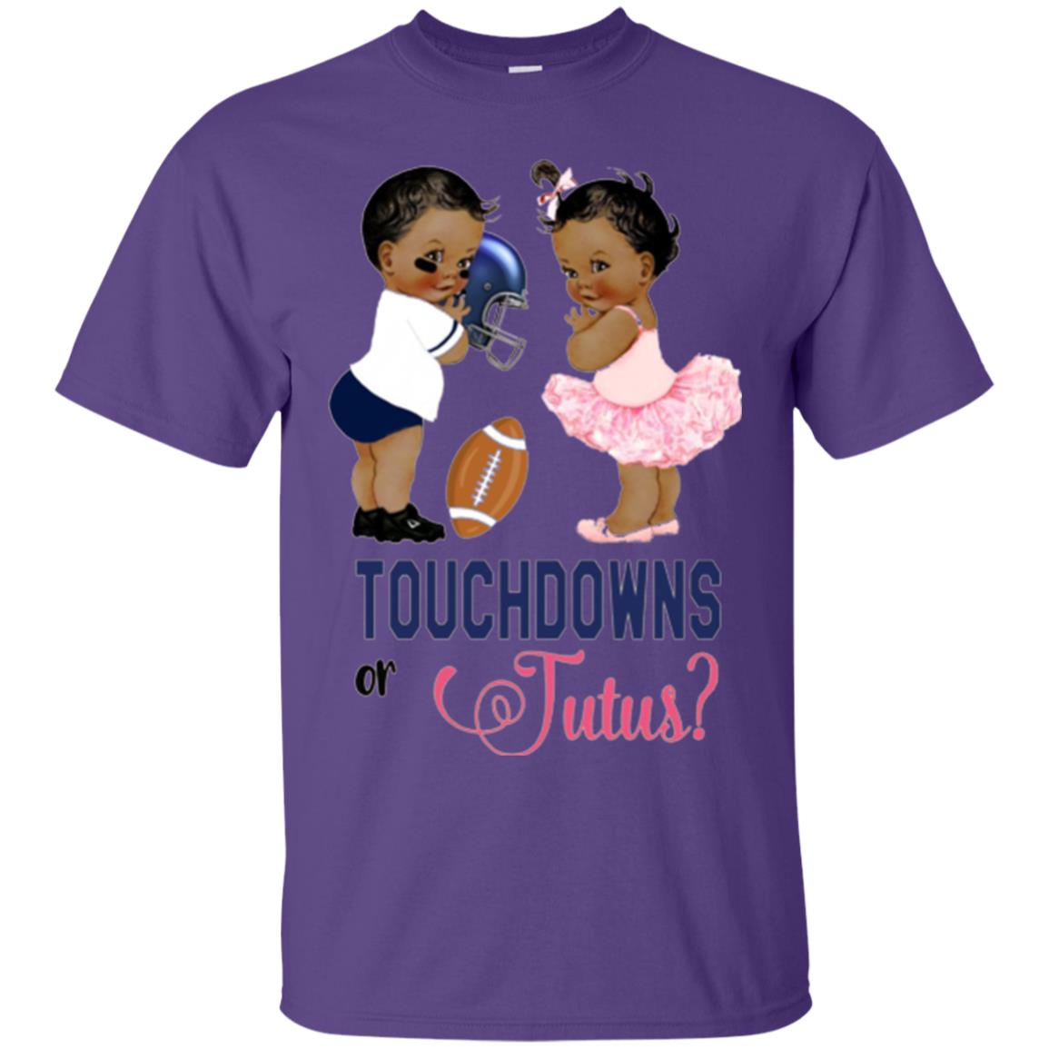Ethnic Touchdowns Or Tutus Gender Reveal Party Football Lover T-shirt Purple
