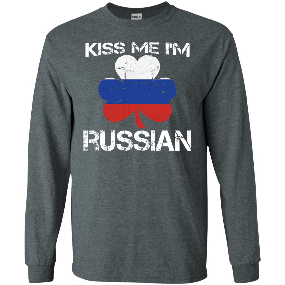 Kiss Me Russian Distressed St. Patrick_s Day 2018 T-shirt Dark Heather