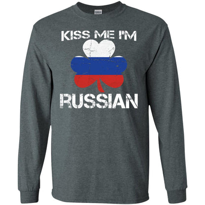 Kiss Me Russian Distressed St. Patrick_s Day 2018 T-shirt Dark Heather