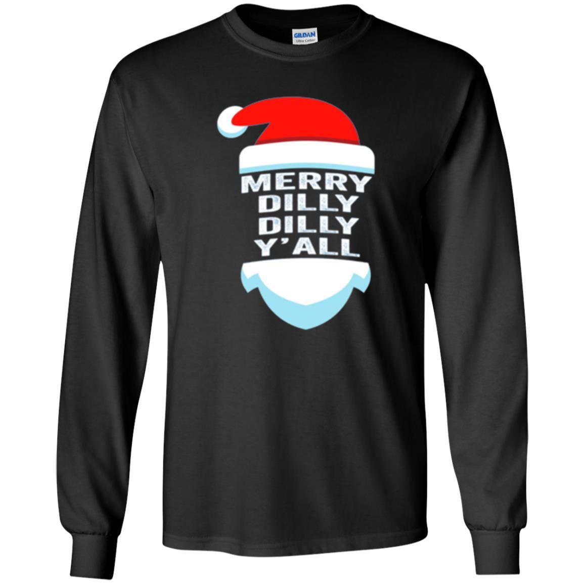 Christmas T-shirt Dilly Dilly Y_all Santa Claus Black