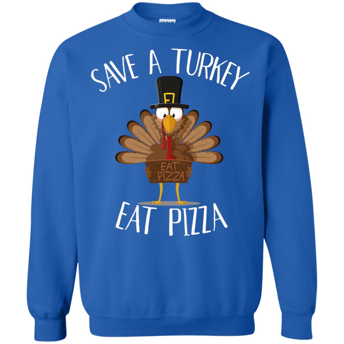 Save A Turkey Eat Pizza Thaksgiving Gift Shirt Royal